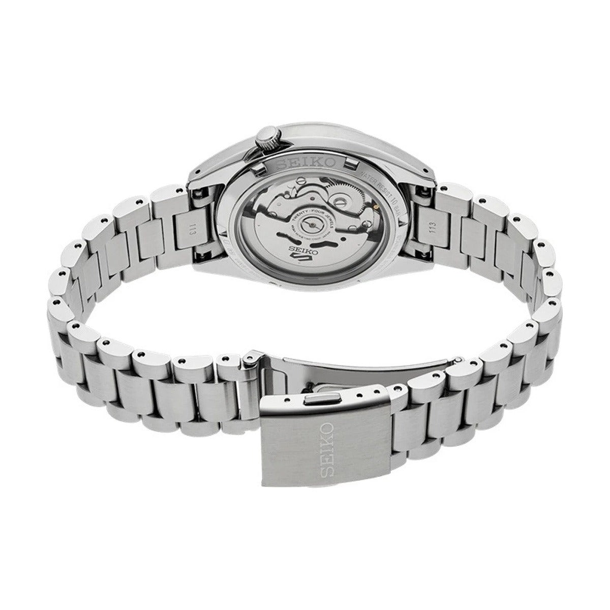 Seiko 5 Sports Automatic Blue Dial Silver Steel Strap Watch for Men - SRPL55K1