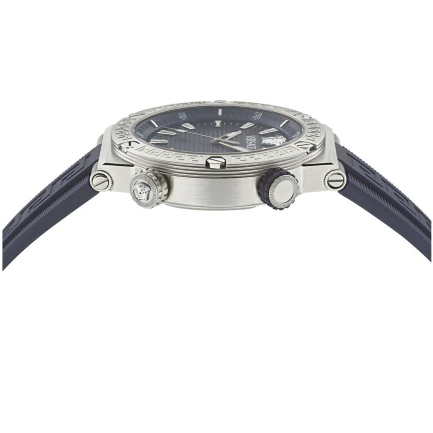 Versace Greca Diver Quartz Blue Dial Blue Rubber Strap Watch for Men - VE8G00124