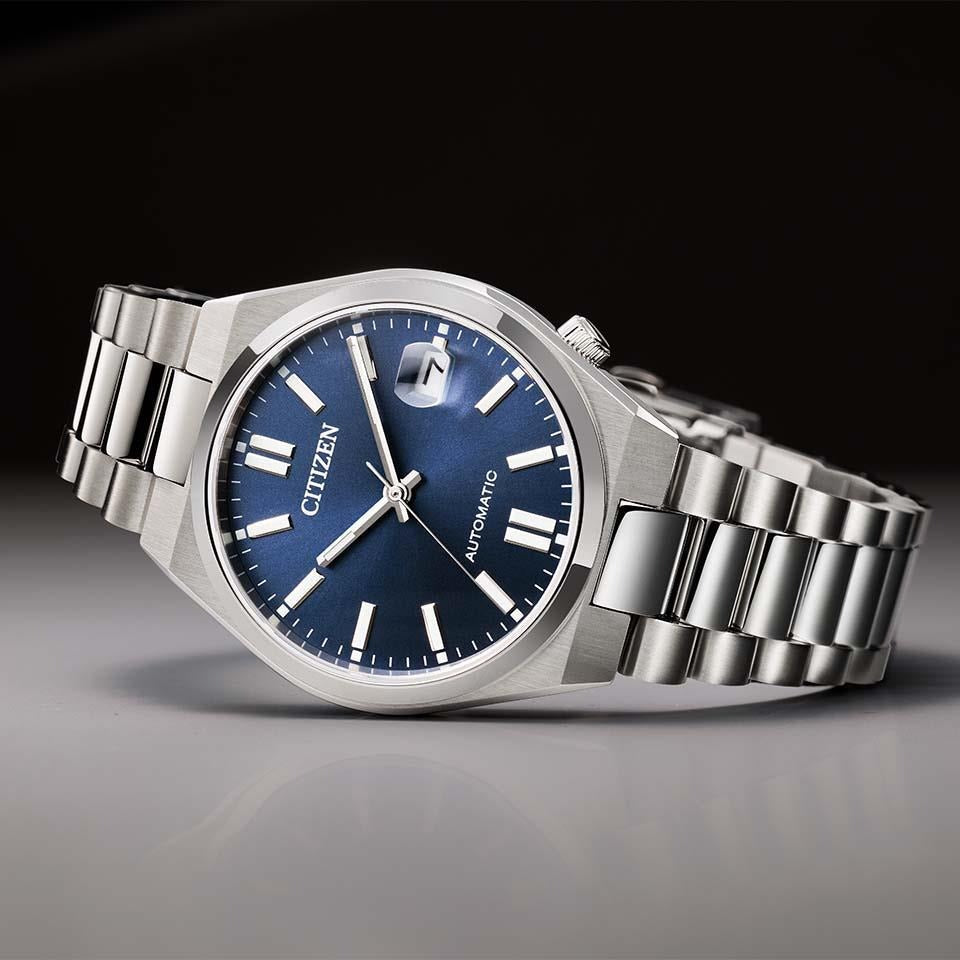 Citizen Tsuyosa Automatic Blue Dial Silver Steel Strap Watch for Men - NJ0200-50M