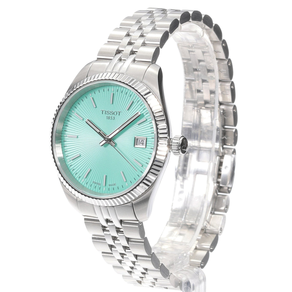 Tissot Ballade Quartz Green Dial Silver Steel Strap Watch for Women - T156.210.11.091.00