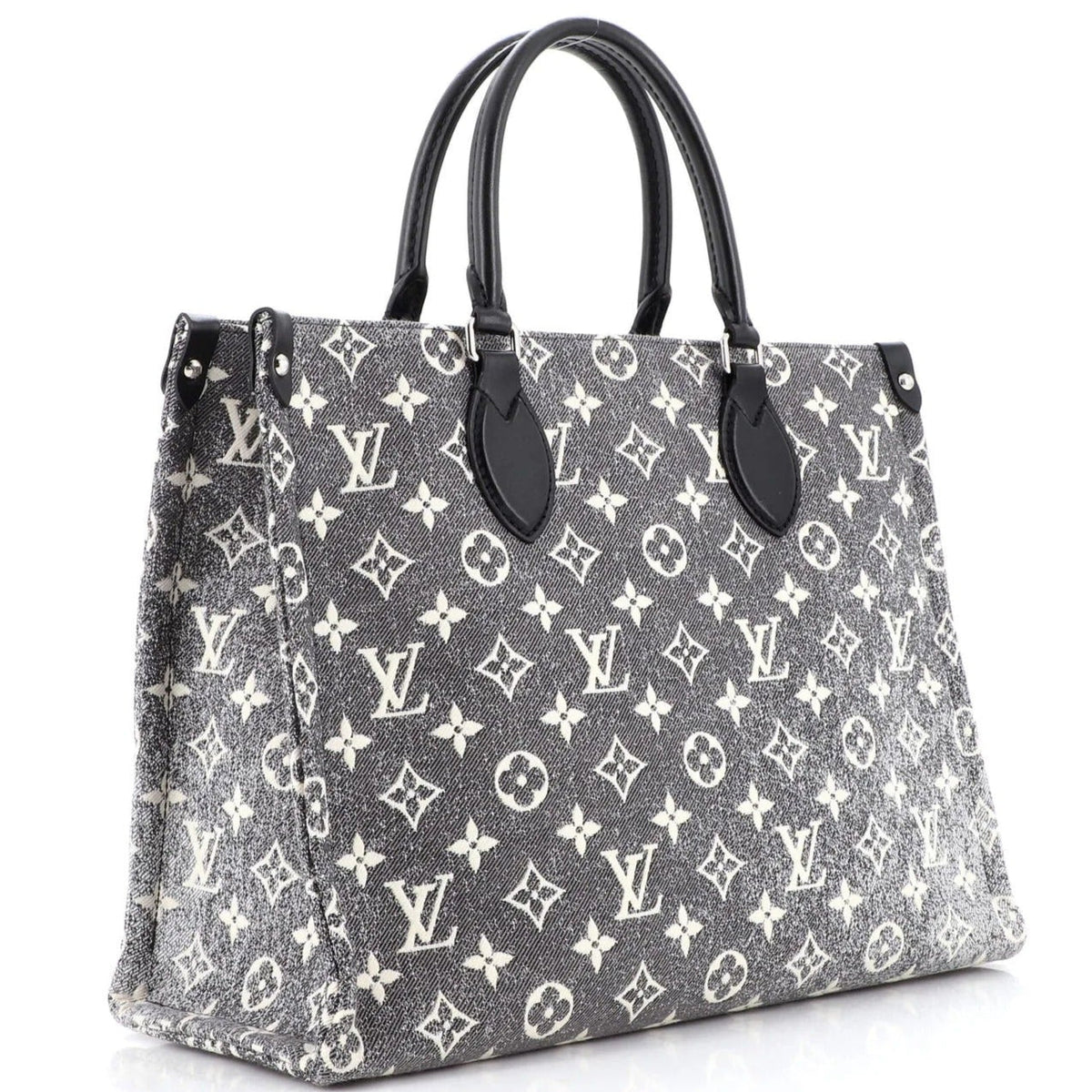 Louis Vuitton Monogram Jacquard Denim OnTheGo MM Tote Bag - Black