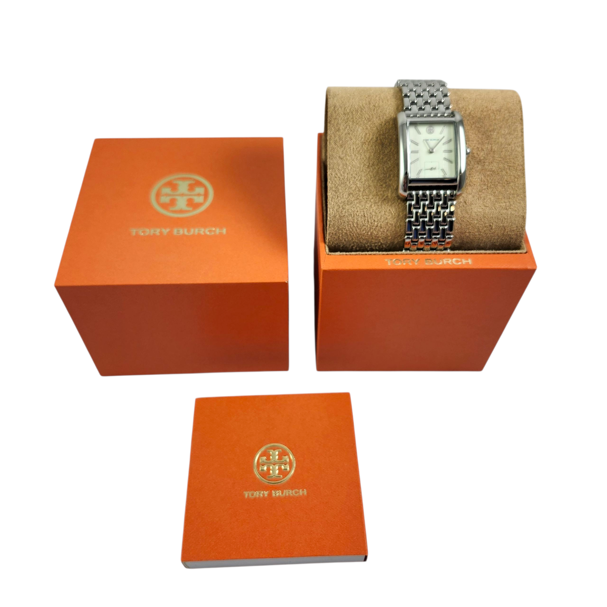 Tory Burch Eleanor White Dial Silver Steel Strap Watch for Women - TBW1069