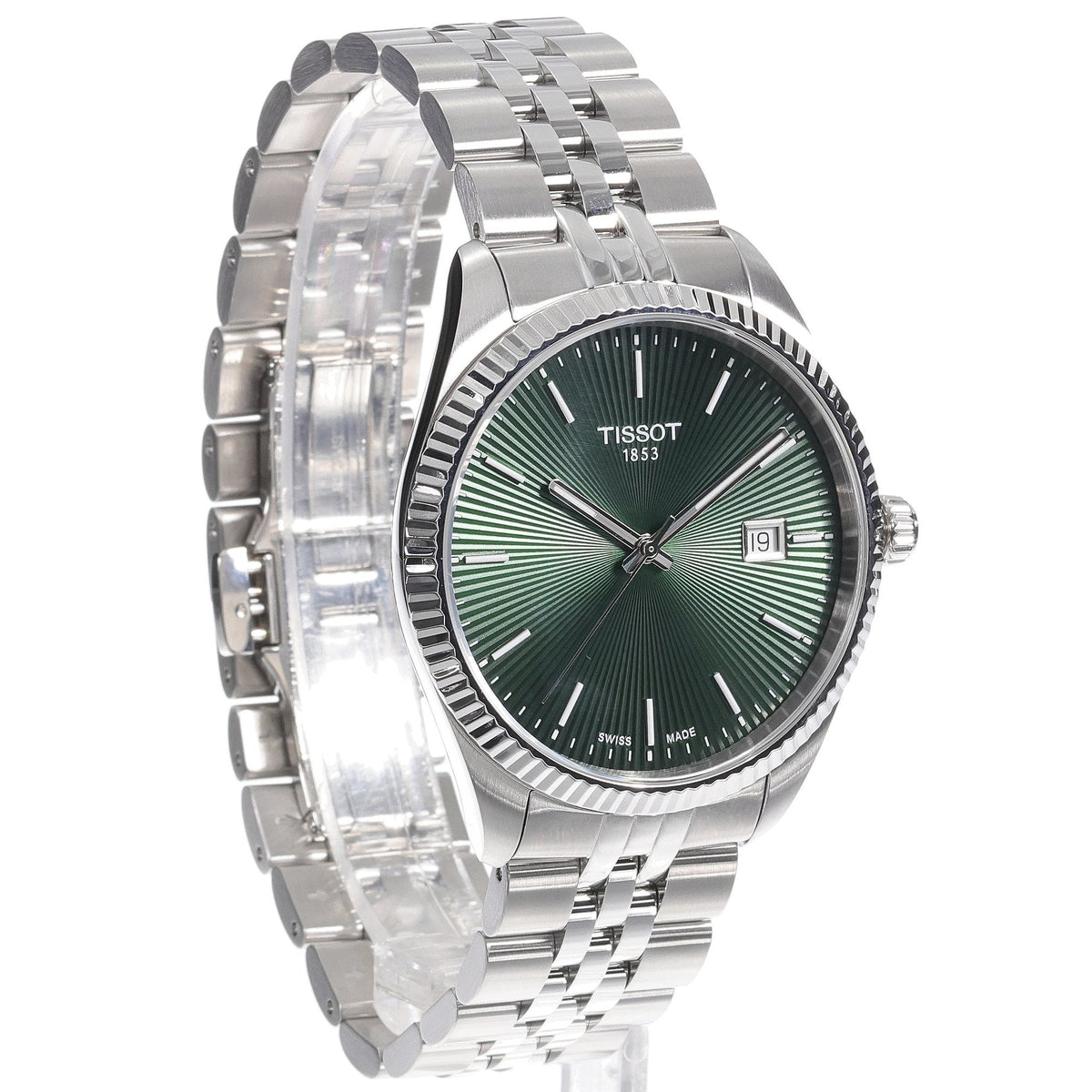 Tissot Ballade Quartz Green Dial Silver Steel Strap Watch for Men - T156.410.11.091.00