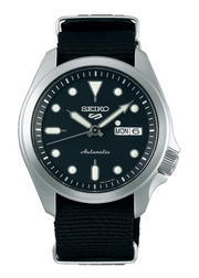 Seiko 5 Sports Automatic Black Dial Black Nylon Strap Watch for Men - SRPE67K1