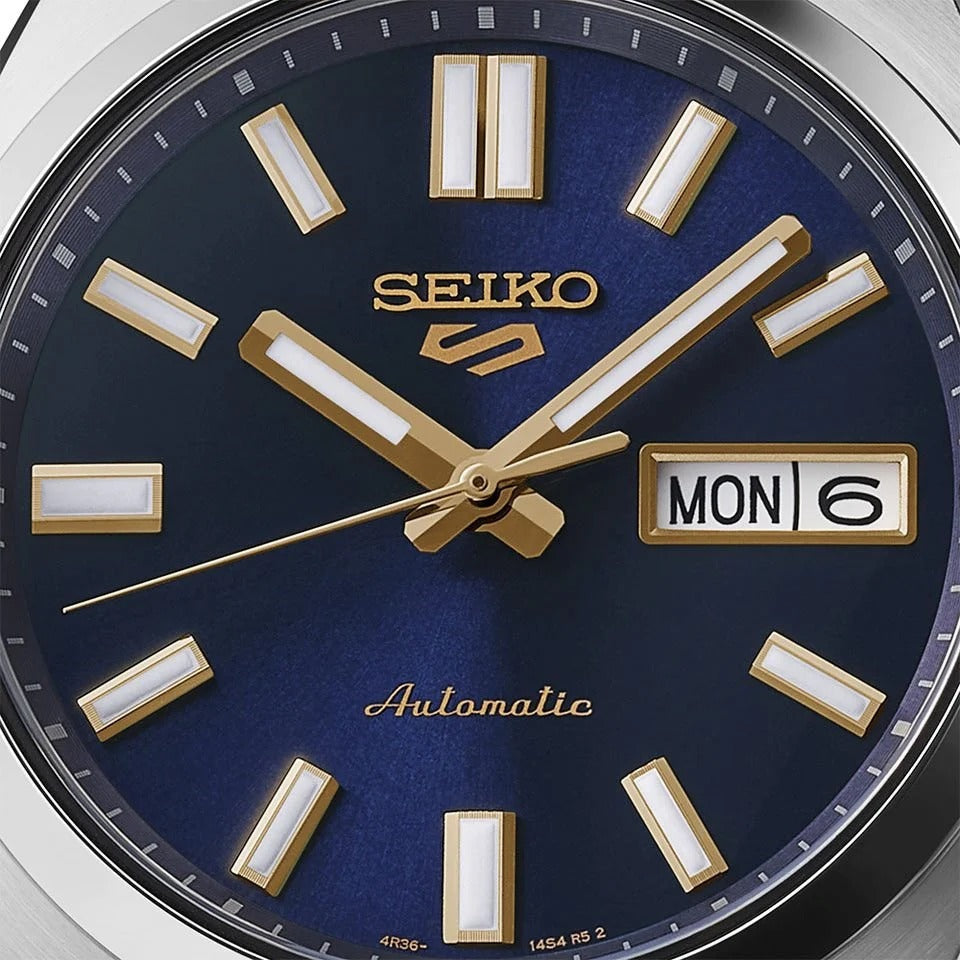 Seiko 5 Sports Automatic Blue Dial Silver Steel Strap Watch for Men - SRPL55K1