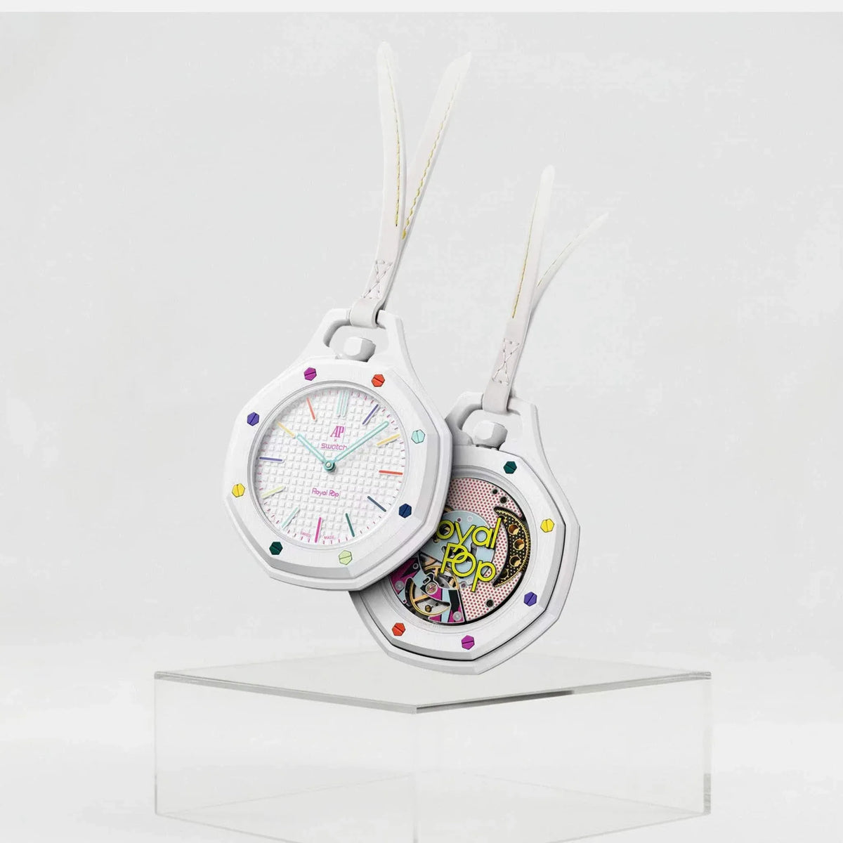 Swatch x AP Royal Pop White Dial Lanyard Watch for Men - Huit Blanc