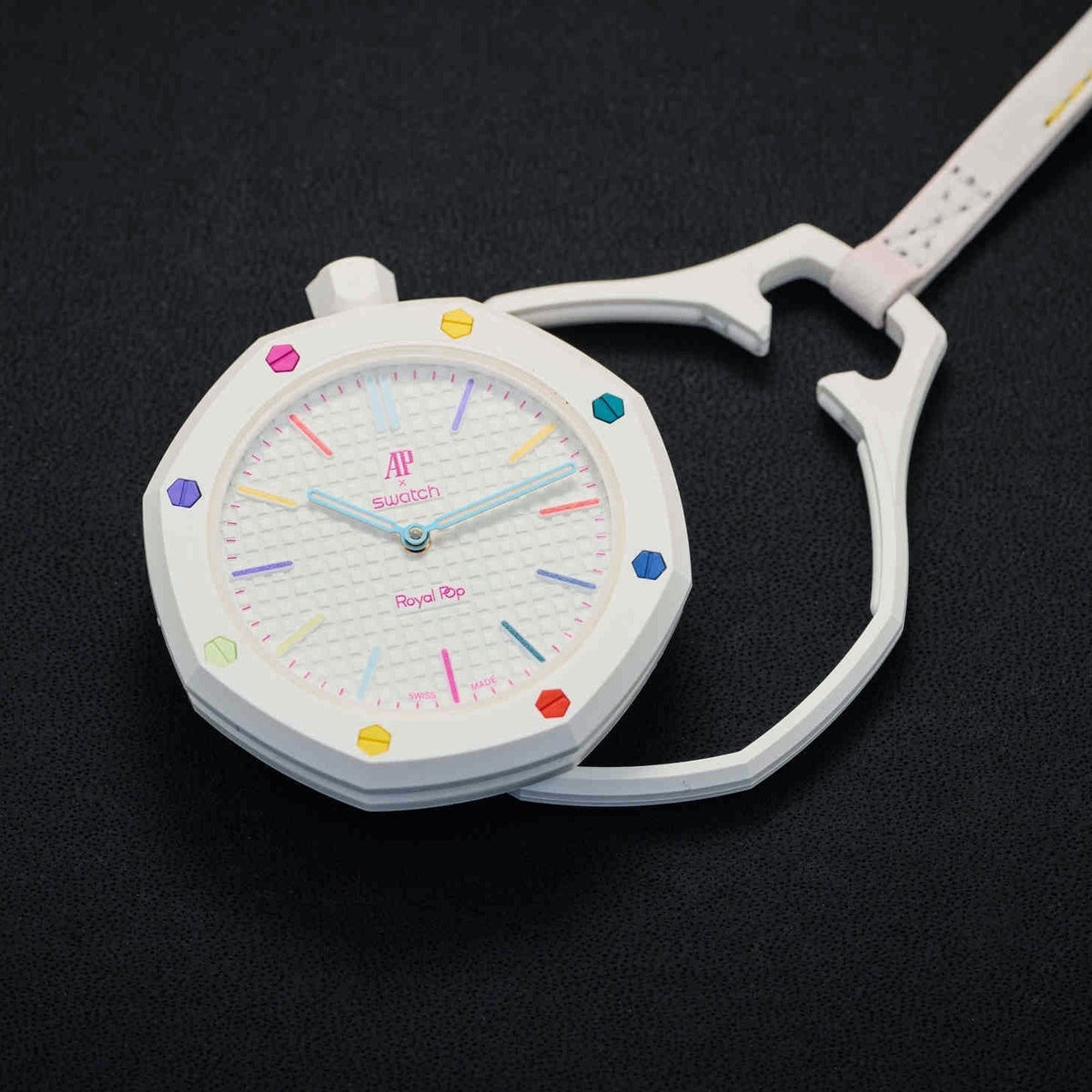 Swatch x AP Royal Pop White Dial Lanyard Watch for Men - Huit Blanc