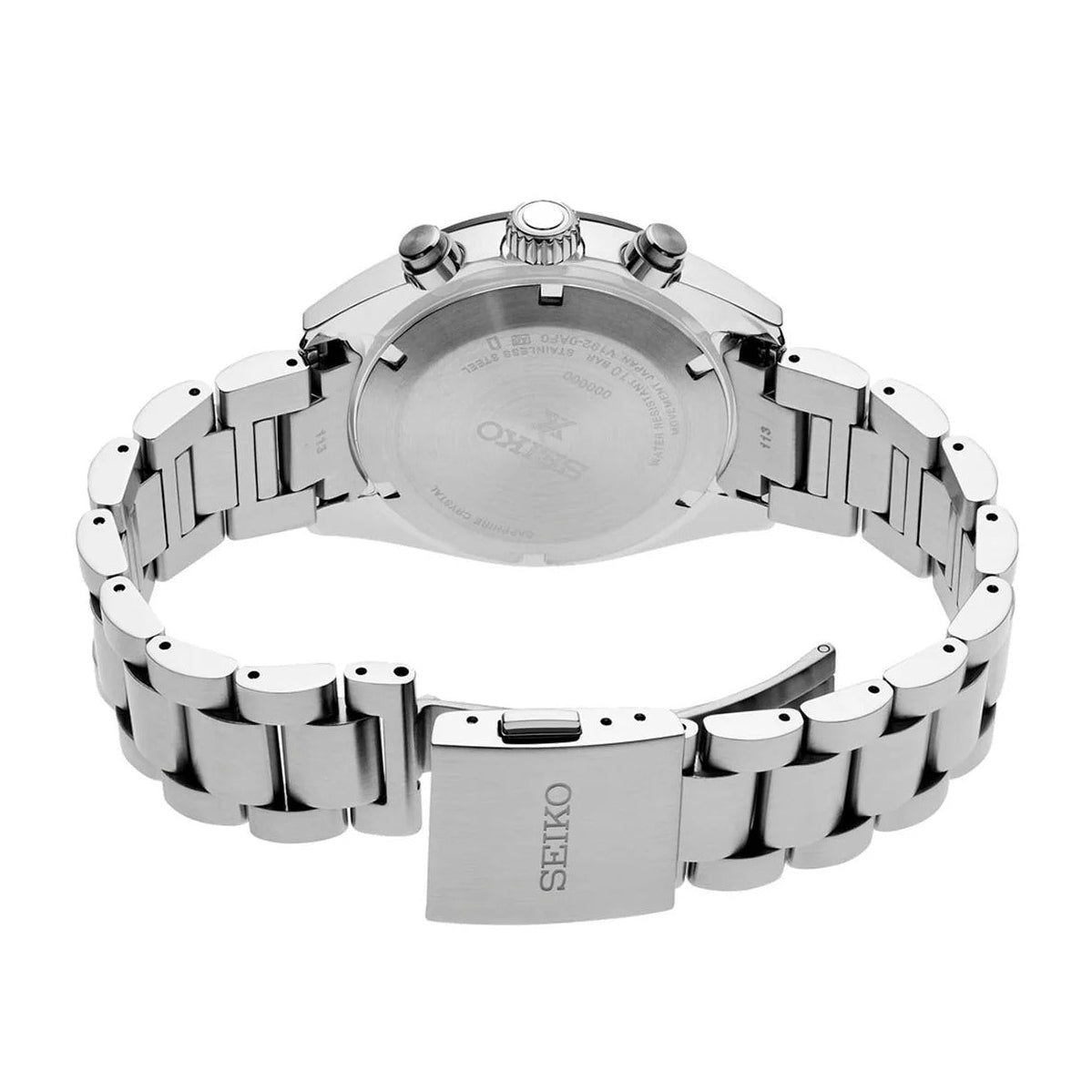 Seiko Prospex Speedtimer Solar Chronograph Green Dial Silver Steel Strap Watch for Men - SSC933