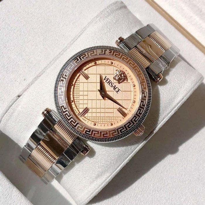 Versace Reve Analog Rose Gold Dial Two Tone Steel Strap Watch for Women - VE8B00424