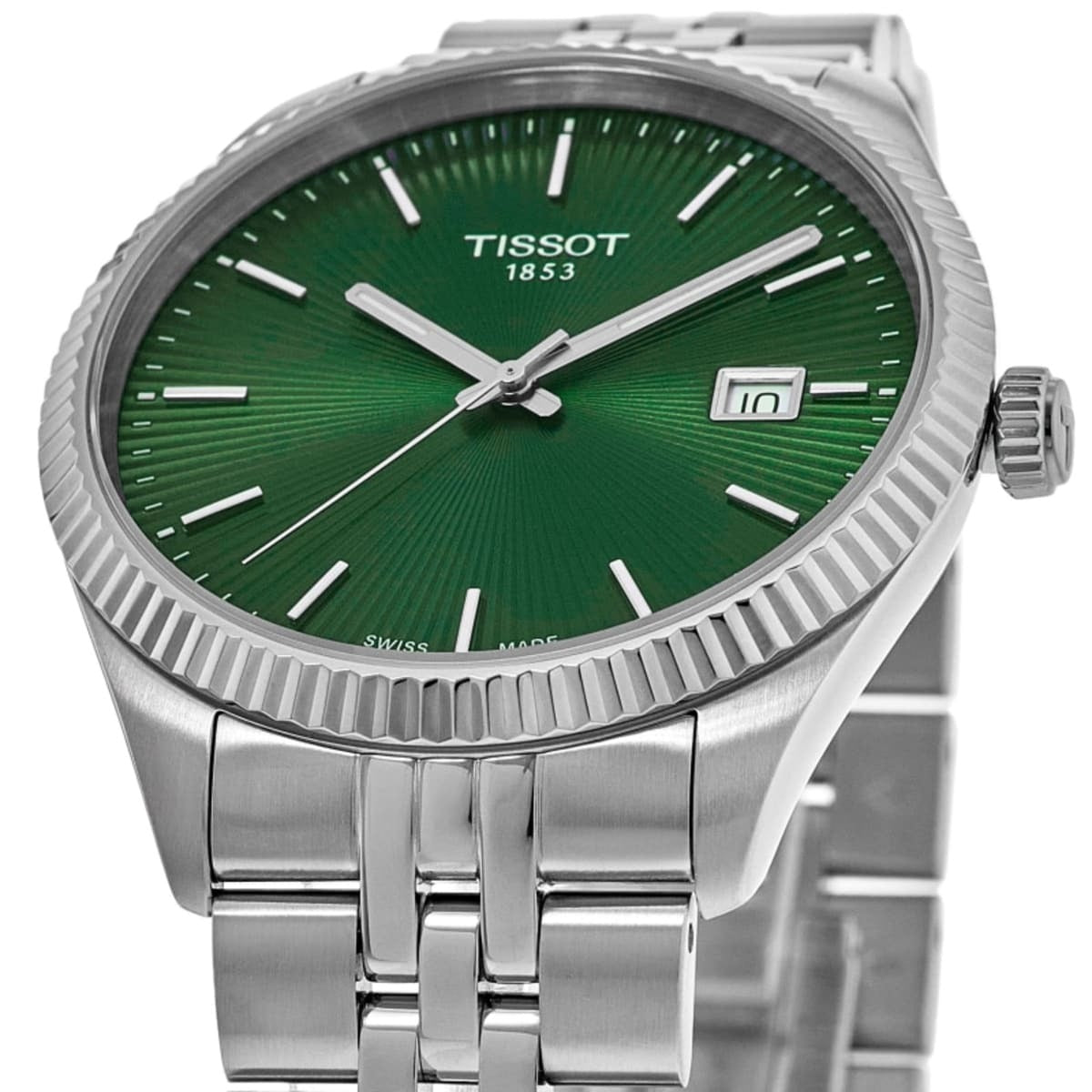 Tissot Ballade Quartz Green Dial Silver Steel Strap Watch for Men - T156.410.11.091.00