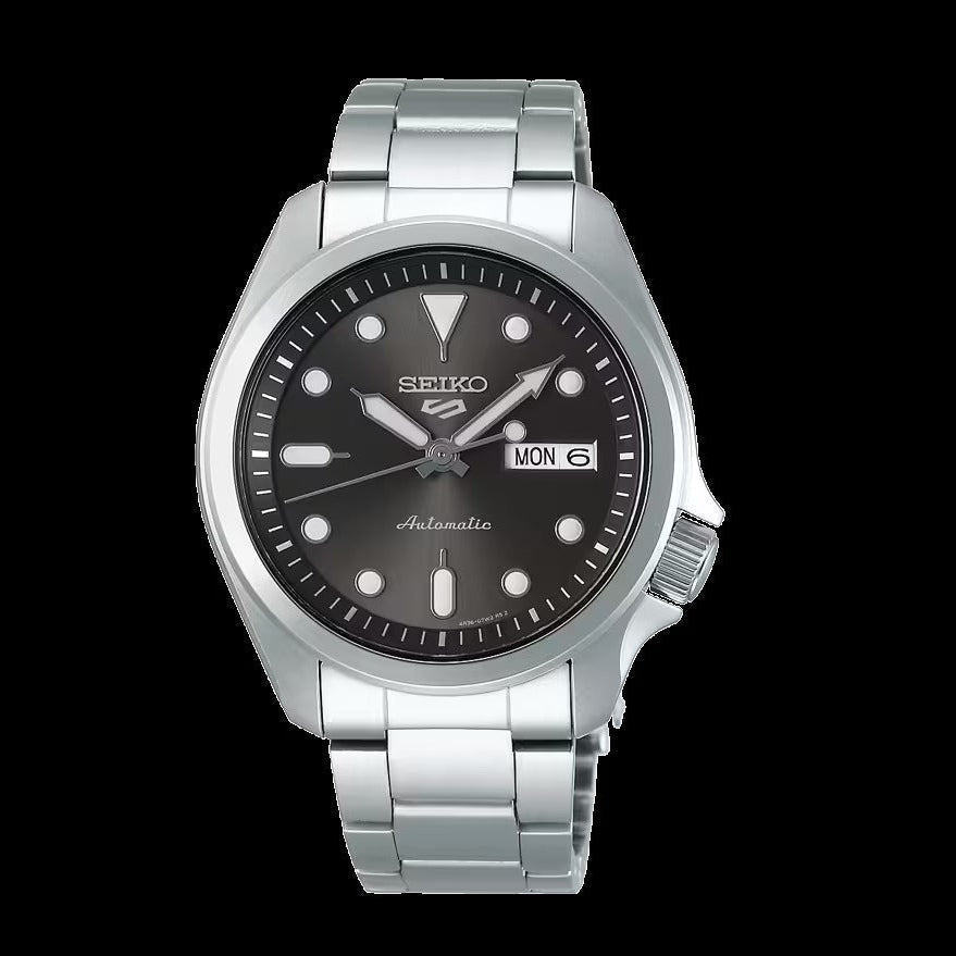 Seiko 5 Sports Automatic Grey Dial Silver Steel Strap Watch for Men - SRPE51K1
