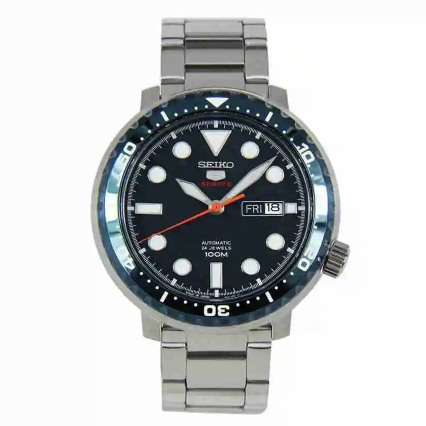 Seiko 5 Sports Automatic Blue Dial Silver Steel Strap Watch for Men - SRPC63J1