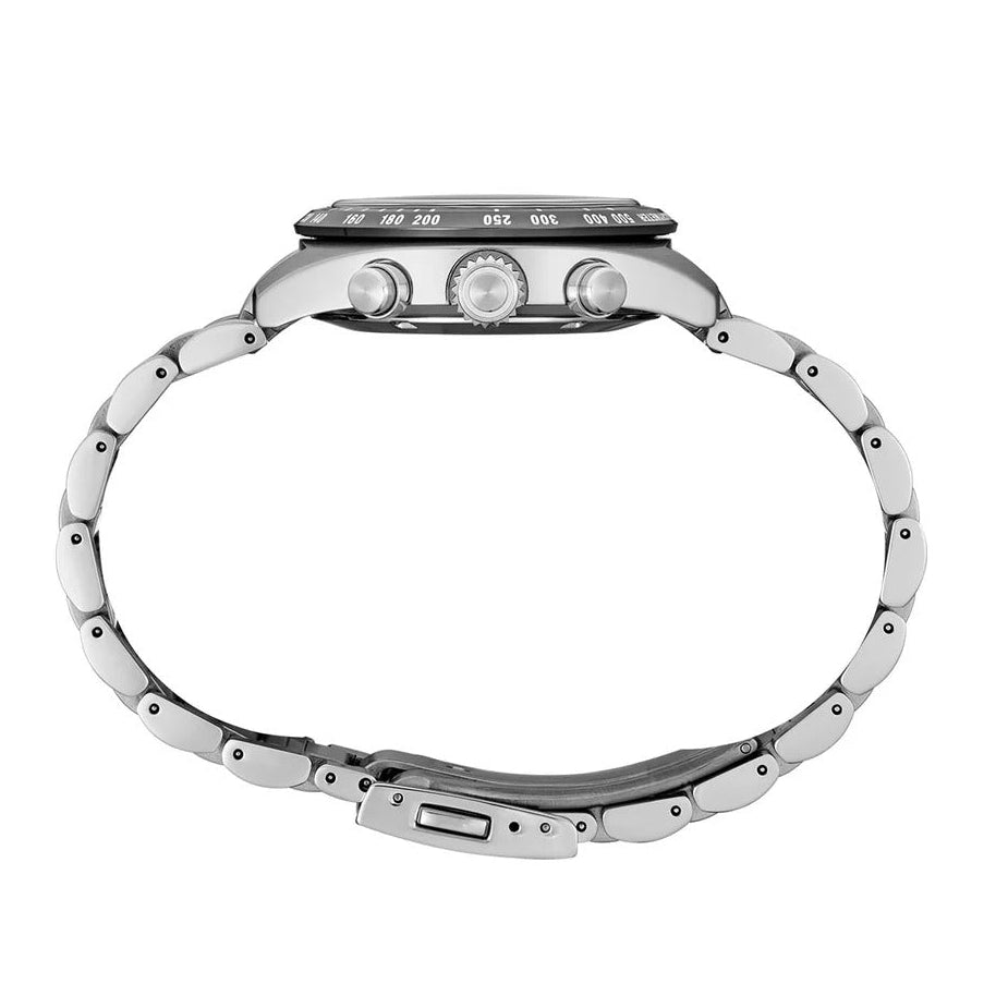 Seiko Prospex Speedtimer Solar Chronograph White Dial Silver Steel Strap Watch for Men - SSC813