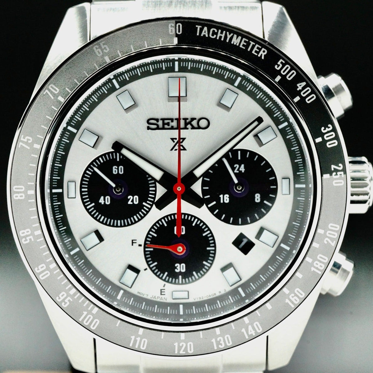 Seiko Prospex Speedtimer Solar Chronograph Silver Dial Silver Steel Strap Watch for Men - SSC911