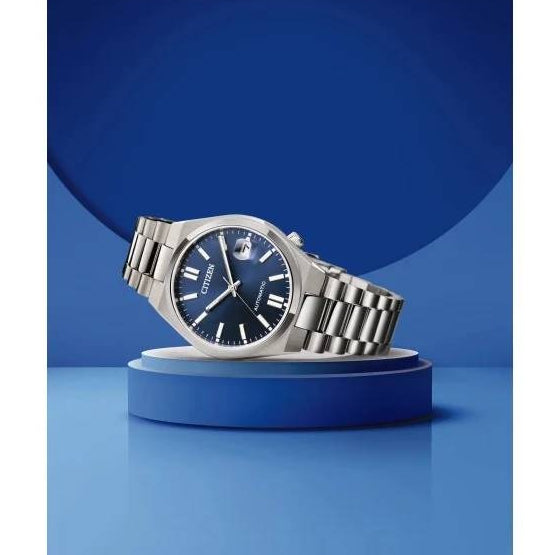 Citizen Tsuyosa Automatic Blue Dial Silver Steel Strap Watch for Men - NJ0200-50M
