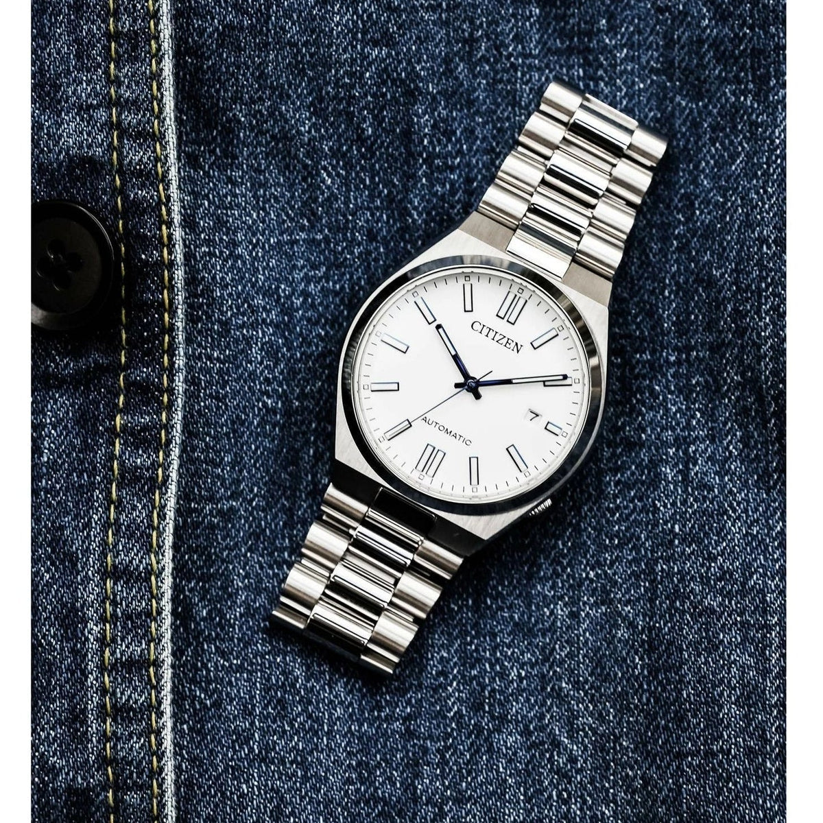 Citizen Tsuyosa Automatic White Dial Silver Steel Strap Watch for Men - NJ0159-86A