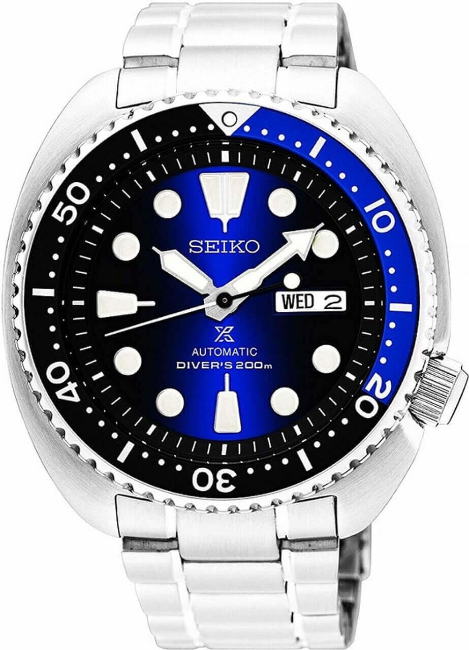 Seiko Prospex Deep Blue Batman Turtle Diver's Automatic Blue Dial Silver Steel Strap Watch for Men - SRPC25J1
