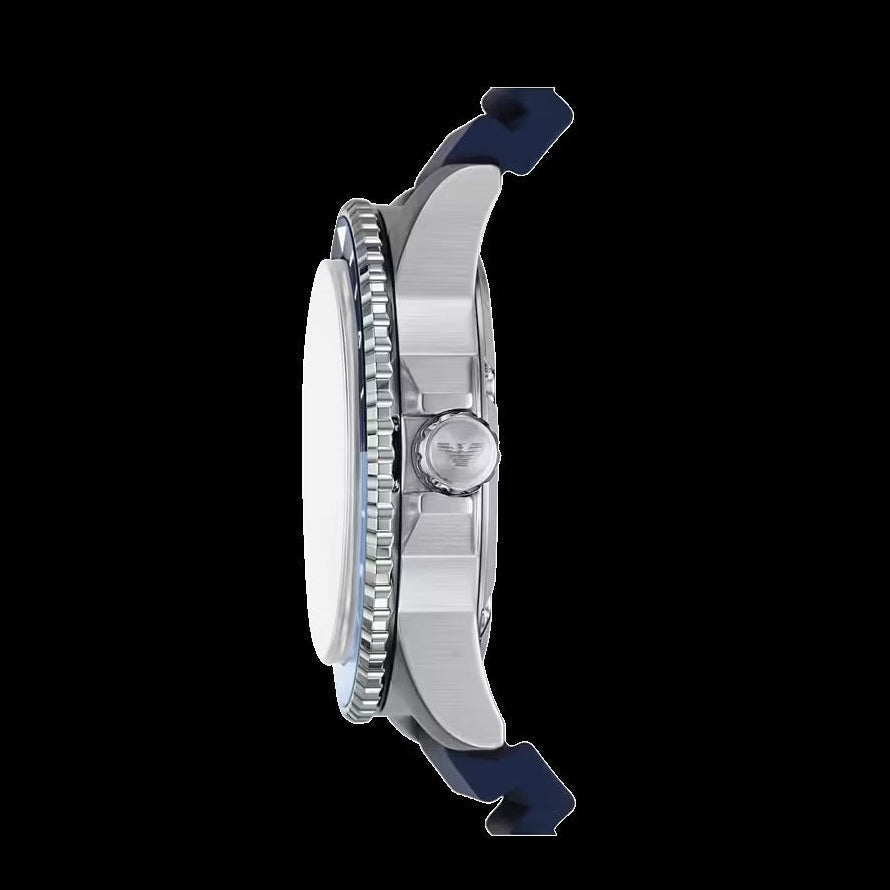 Emporio Armani World Explorer GMT Blue Dial Blue Rubber Strap Watch for Men - AR11592