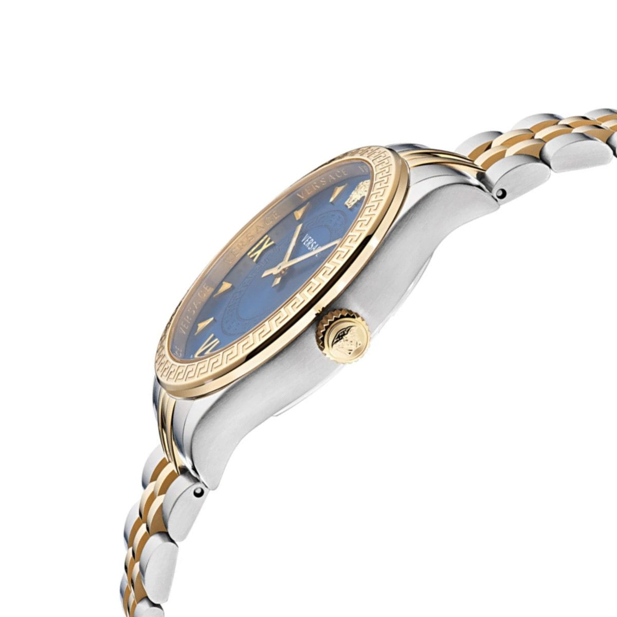 Versace Hellenyium Quartz Blue Dial Two Tone Steel Strap Watch for Women - VE2S00522