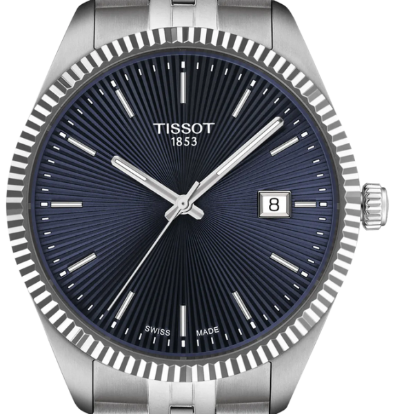 Tissot Ballade Quartz Blue Dial Silver Steel Strap Watch for Men - T156.410.11.041.00