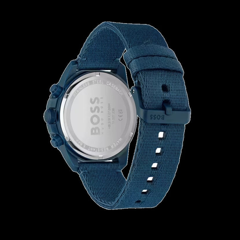 Hugo Boss Admiral Chronograph Blue Dial Blue Nylon Strap Watch for Men - 1513919
