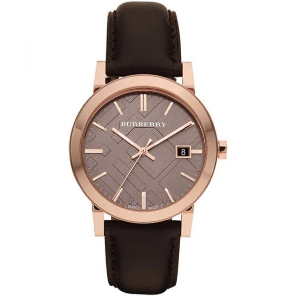 Burberry Classic Quartz Brown Dial Brown Leather Strap Watch for Men - BU9013