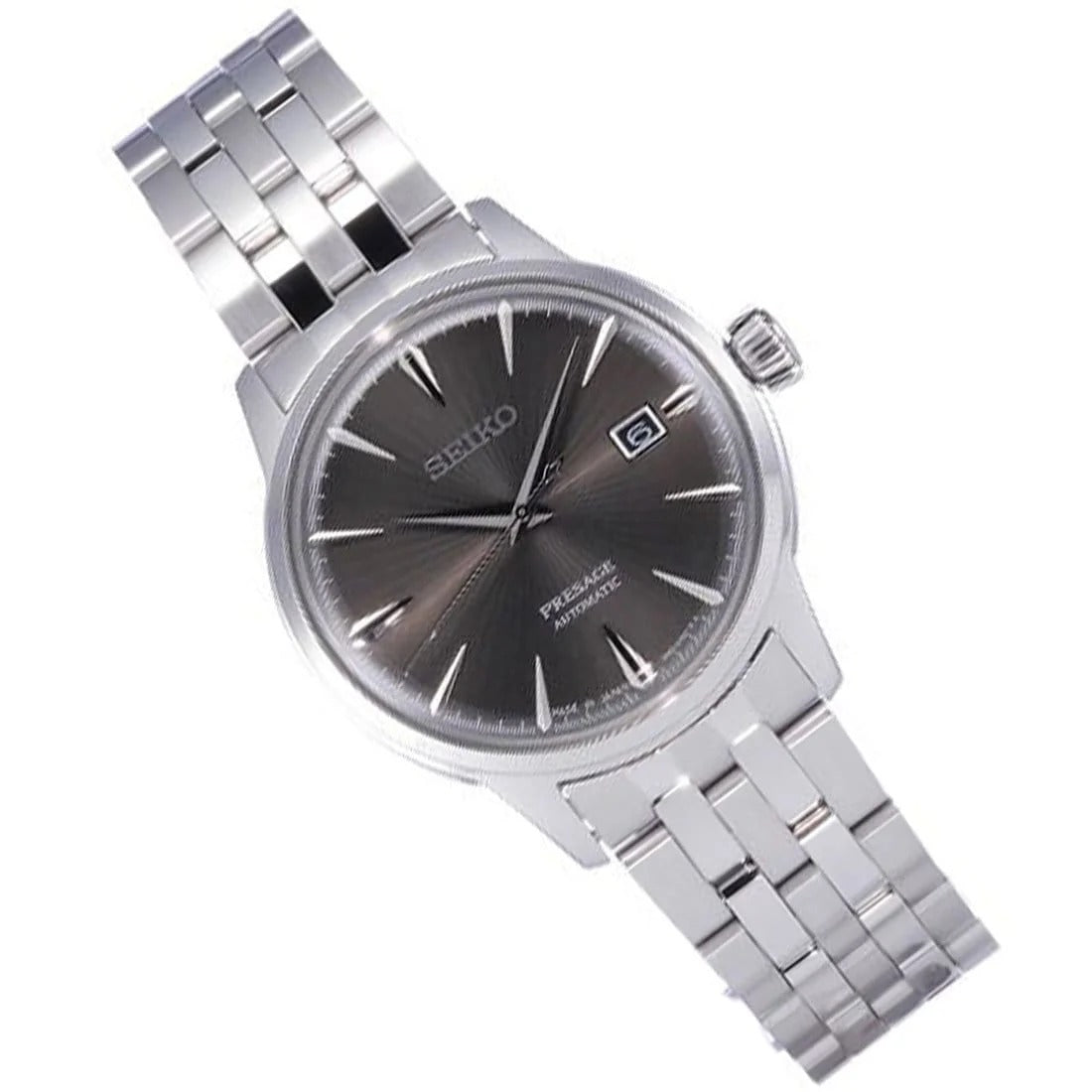 Seiko Presage Cocktail Time Automatic Black Dial Silver Steel Strap Watch for Men - SRPE17J1