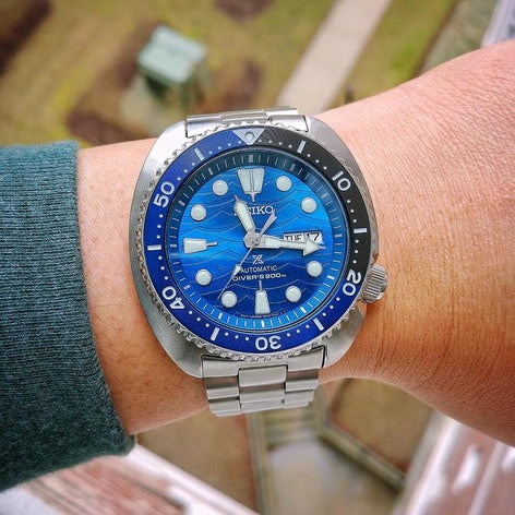 Seiko Prospex Save The Ocean Diver's Automatic Blue Dial Silver Steel Strap Watch for Men - SRPD21J1