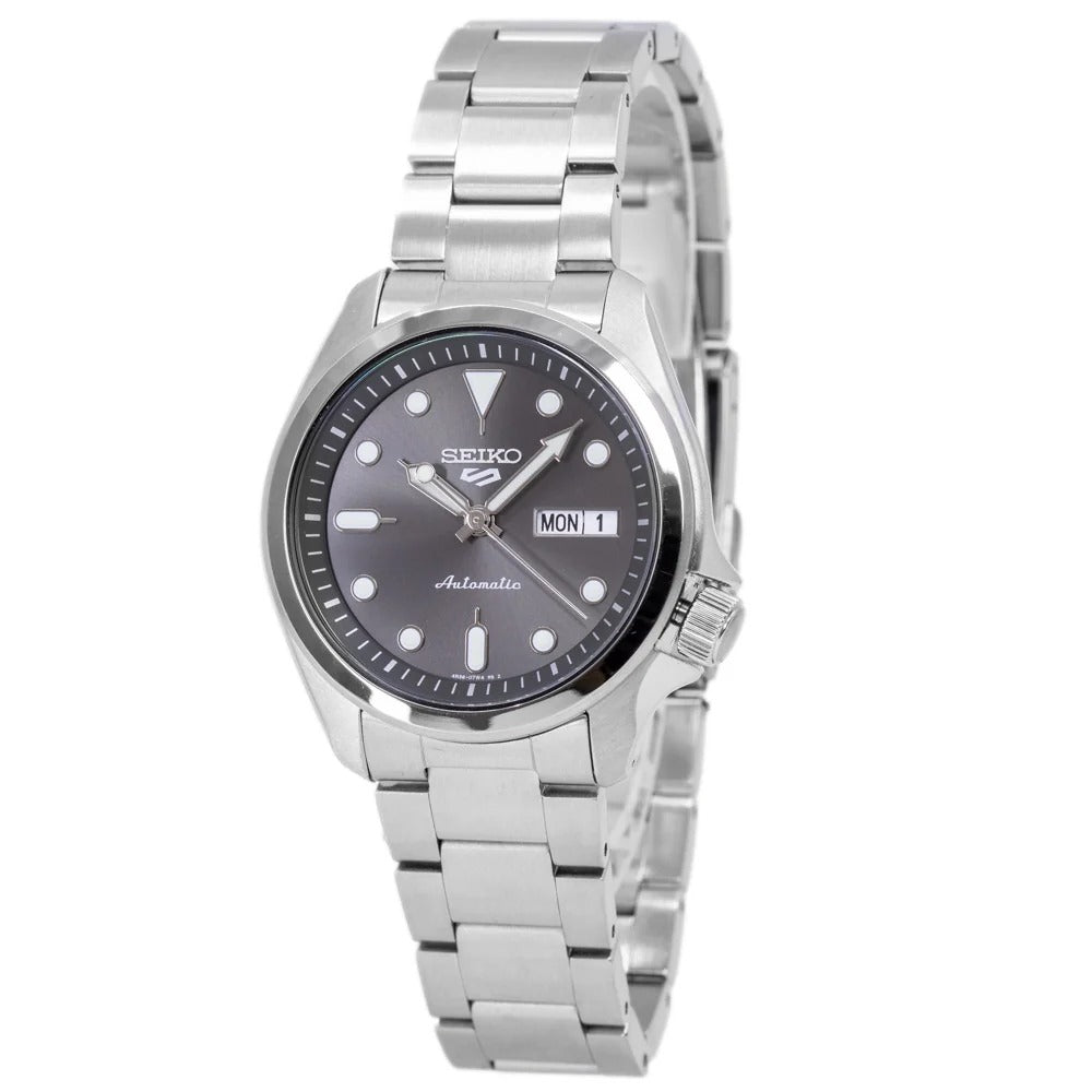Seiko 5 Sports Automatic Grey Dial Silver Steel Strap Watch for Men - SRPE51K1