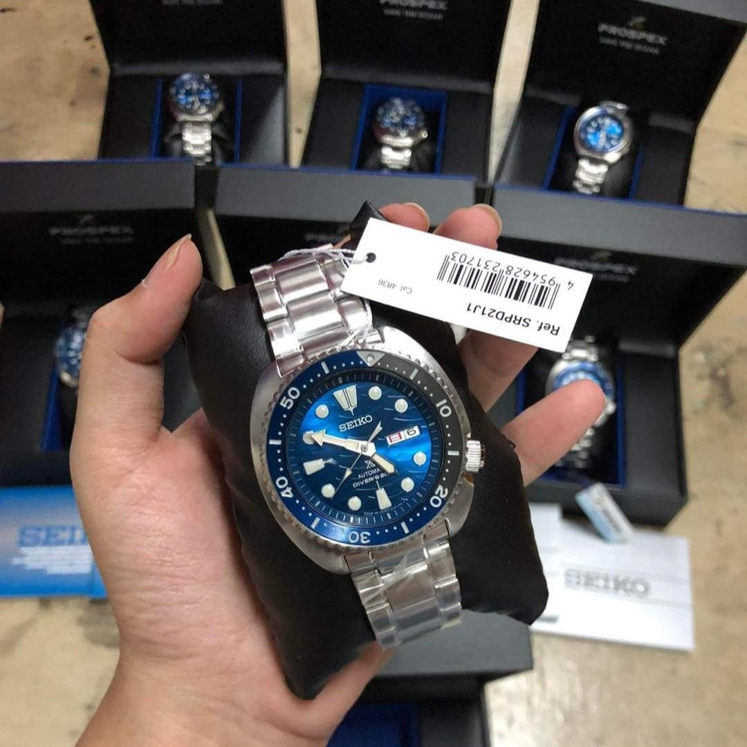 Seiko Prospex Save The Ocean Diver's Automatic Blue Dial Silver Steel Strap Watch for Men - SRPD21J1