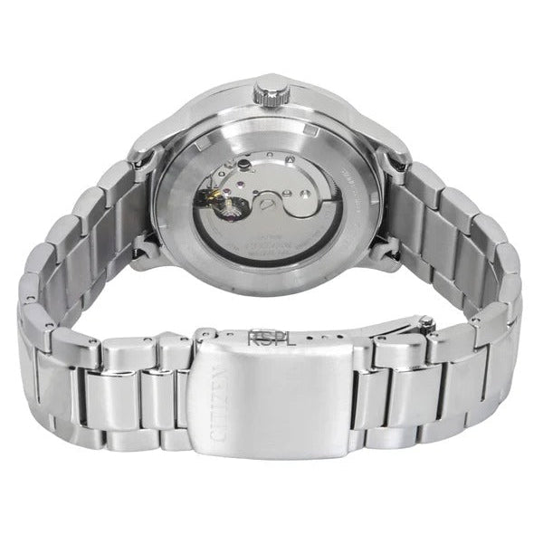 Citizen Mechanical Automatic Black Dial Silver Steel Strap Watch for Men - NJ0191-83E