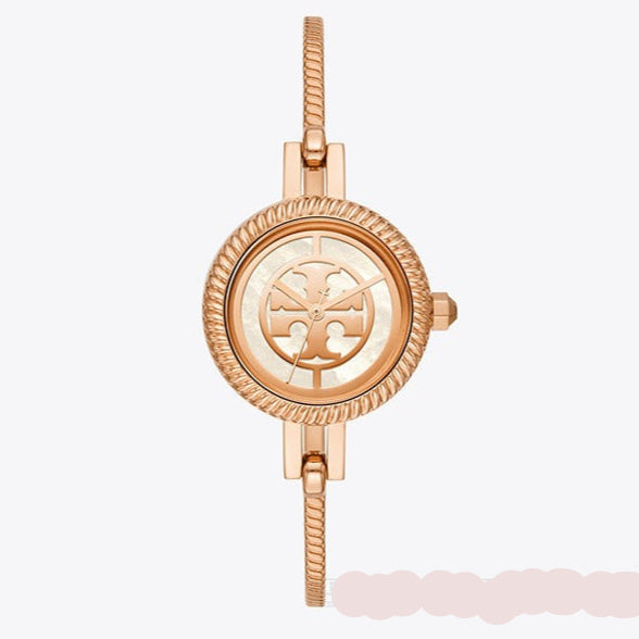 Tory Burch Riva Rose Gold Dial Rose Gold Steel Strap Watch for Women - TBW4037