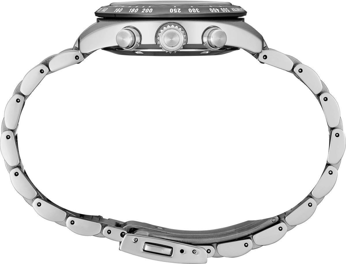 Seiko Prospex Speedtimer Solar Chronograph Gold Dial Silver Steel Strap Watch for Men - SSC817