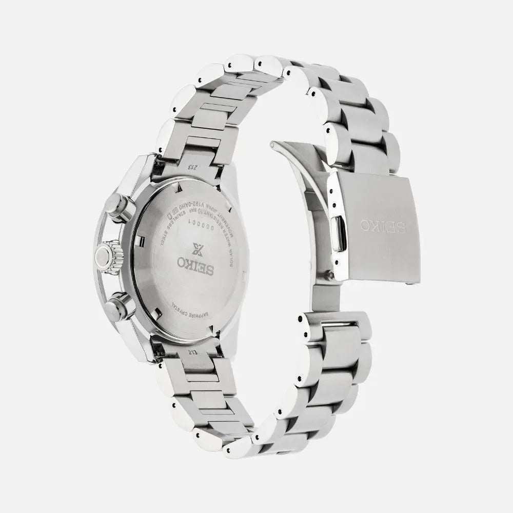 Seiko Prospex Speedtimer Solar Chronograph Grey Dial Silver Steel Strap Watch for Men - SSC939