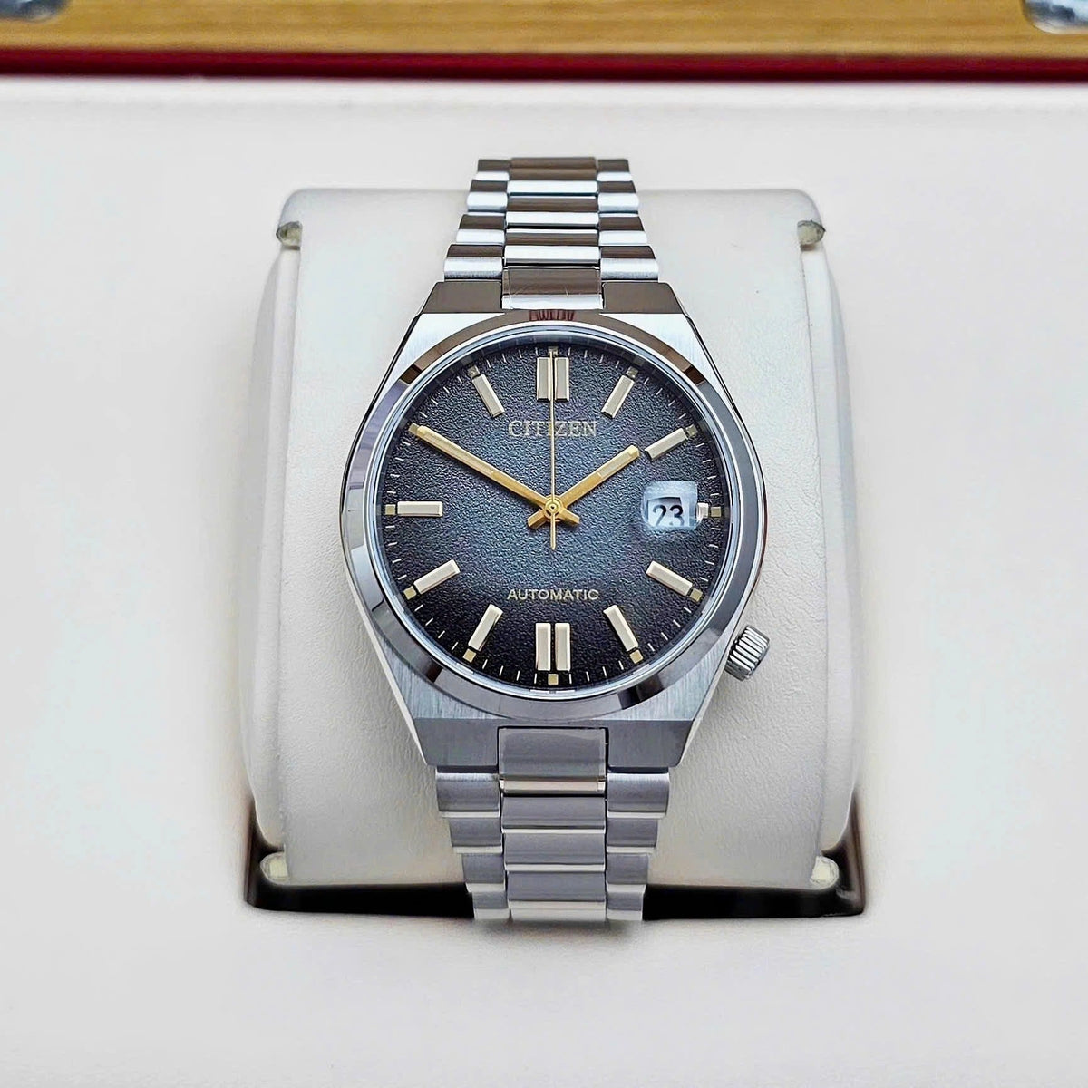 Citizen Tsuyosa Mechanical Grey Dial Silver Steel Strap Watch for Men - NJ0200-50E