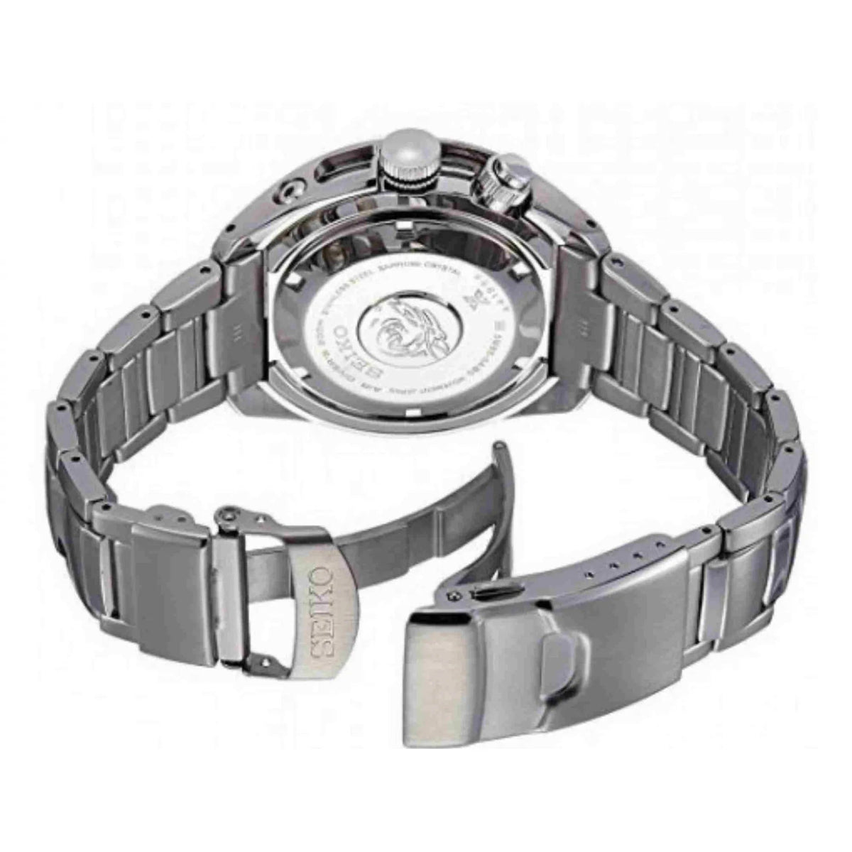 Seiko Prospex Sea Turtle Automatic Black Dial Silver Steel Strap Watch for Men - SRP789K1