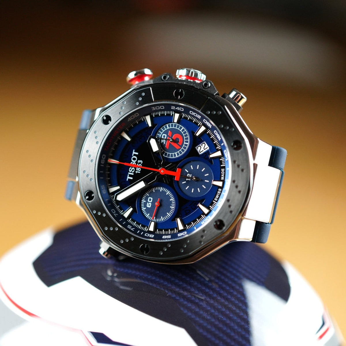 Tissot T Race Moto GP Limited Edition Chronograph Blue Dial Blue Rubber Strap Watch for Men - T141.417.17.047.00