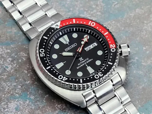 Seiko Prospex Sea Turtle Automatic Black Dial Silver Steel Strap Watch for Men - SRP789K1