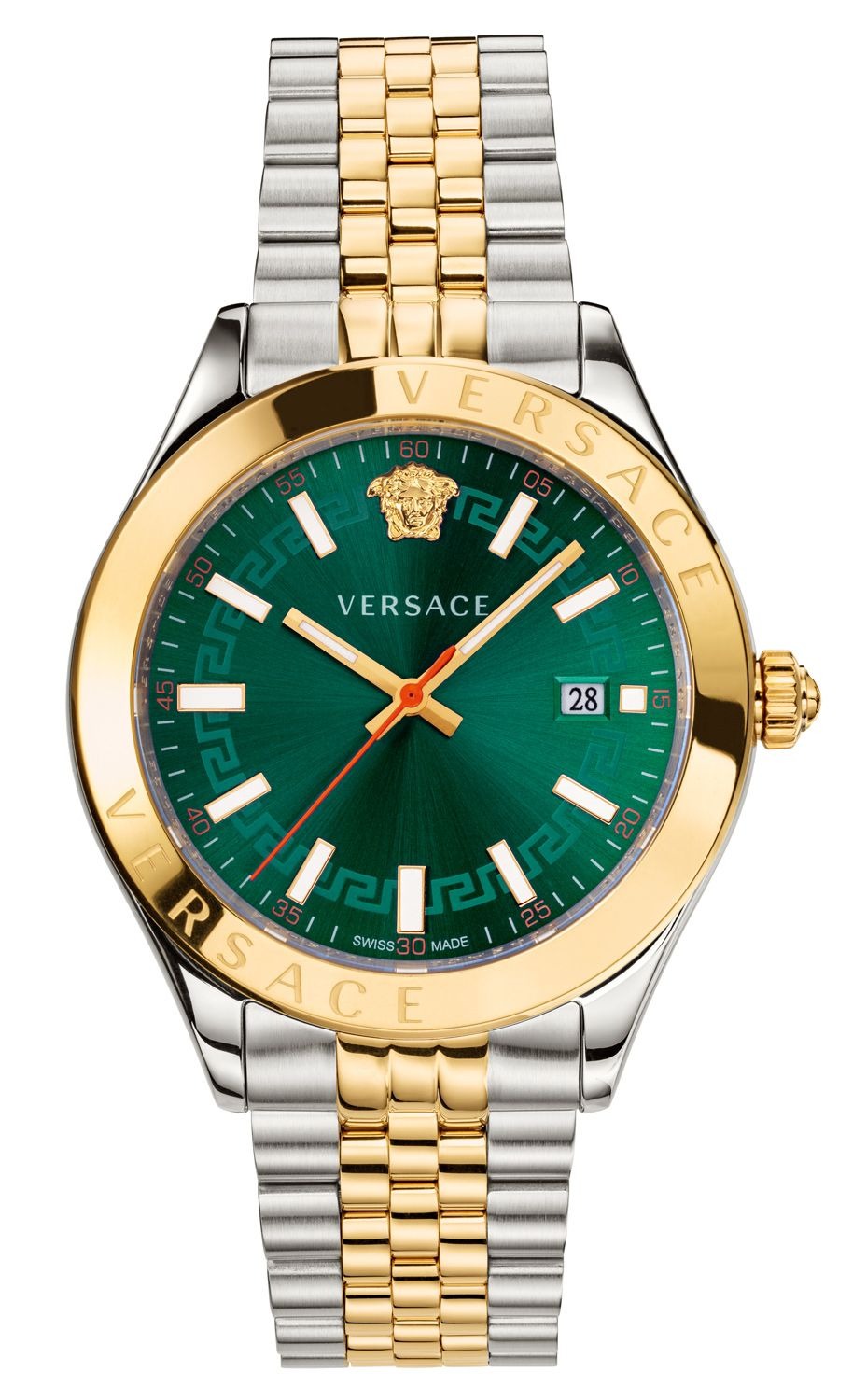 Versace Hellenyium Quartz Green Dial Two Tone Steel Strap Watch for Women - VEHU00420