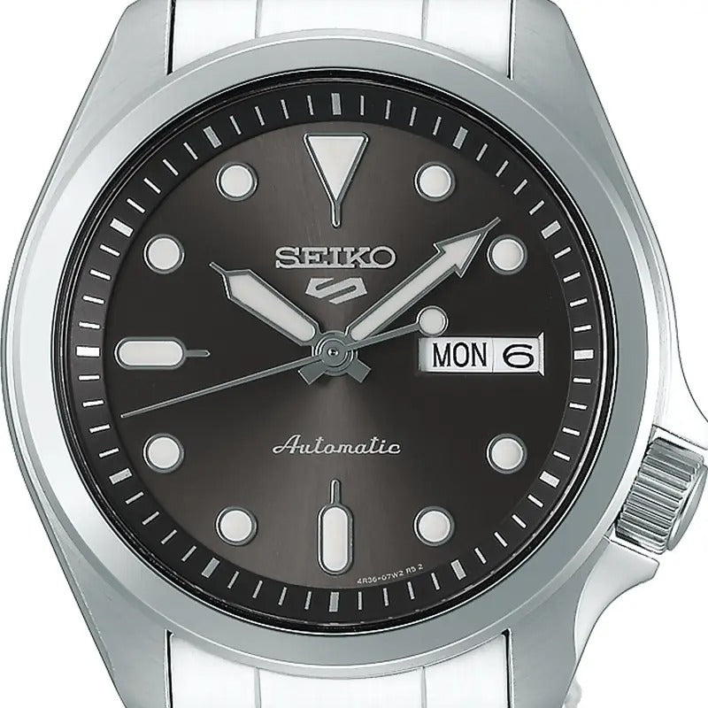 Seiko 5 Sports Automatic Grey Dial Silver Steel Strap Watch for Men - SRPE51K1