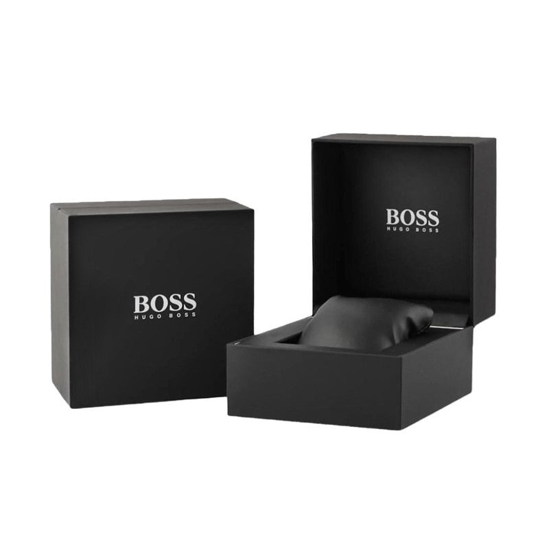 Hugo Boss Skytraveller Chronograph Grey Dial Silver Steel Strap Watch for Men - 1514151
