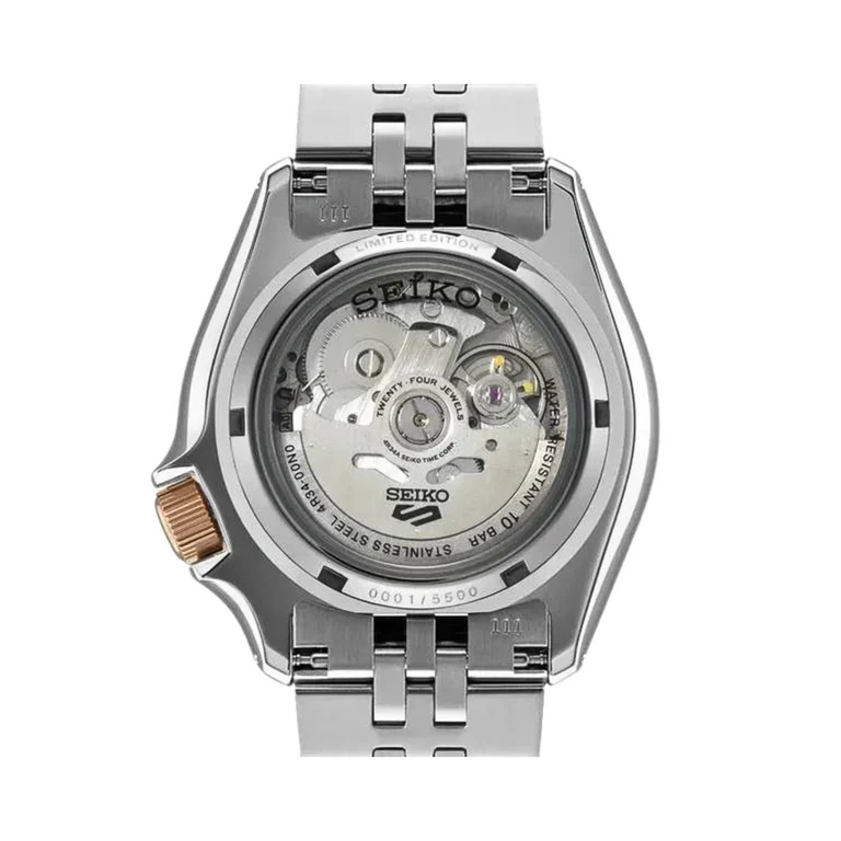Seiko 5 GMT Sport Asia Exclusive Limited Edition Off White Dial Silver Steel Strap Watch for Men - SSK046K1