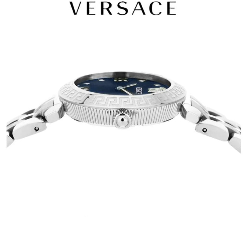 Versace Daphnis Analog Blue Dial Silver Steel Strap Watch for Women - VEOCA0124