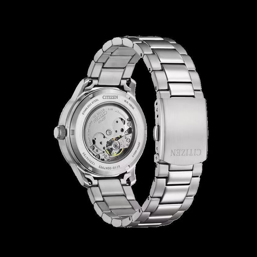 Citizen Mechanical Automatic Light Blue Dial Silver Steel Strap Watch for Men - NJ0191-83L