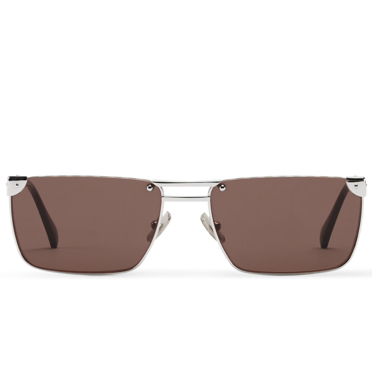 Louis Vuitton Men Square Frame Silver Sunglasses