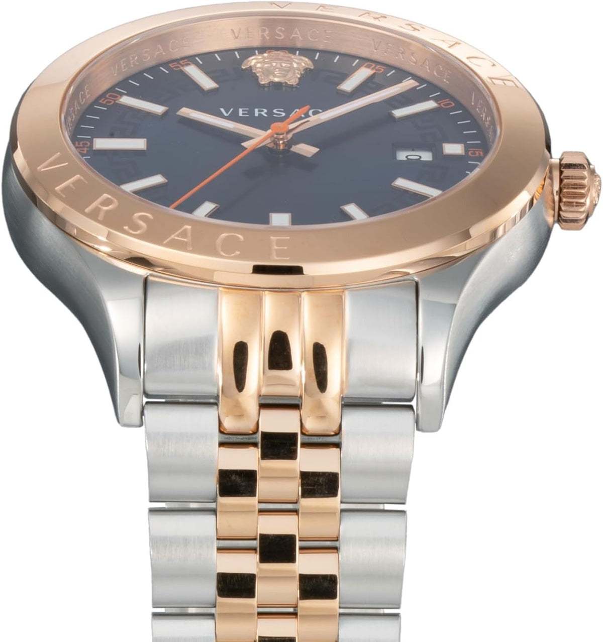 Versace Hellenyium Blue Dial Two Tone Steel Strap Watch for Men - VEVK01424