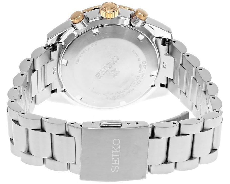 Seiko Prospex Speedtimer Solar Chronograph Black Dial Silver Steel Strap Watch for Men - SSC941