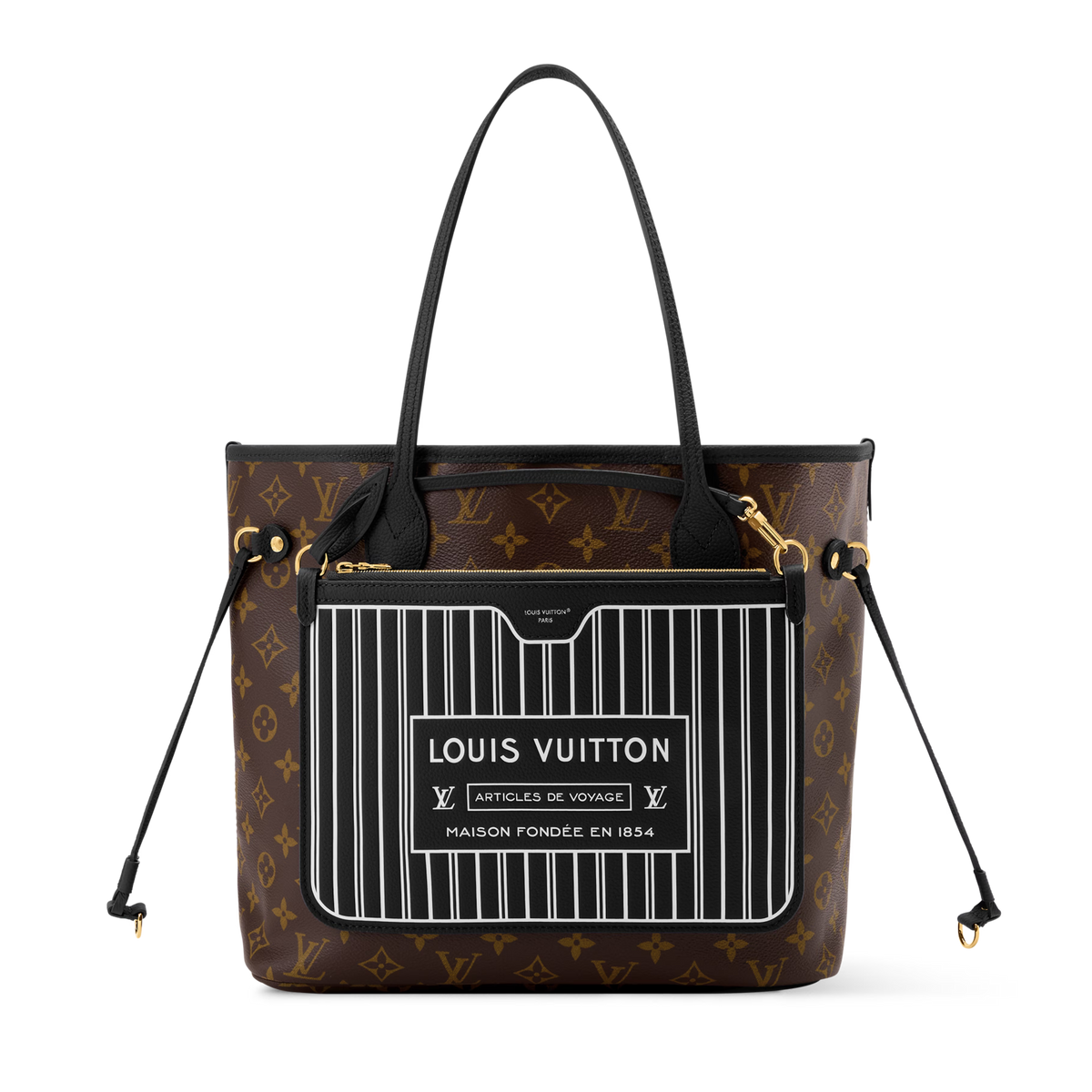Louis Vuitton Monogram Canvas Neverfull Inside Out MM Shoulder Bag – Black