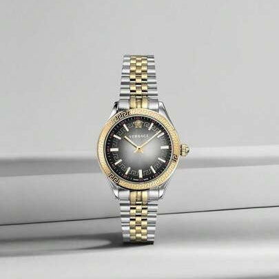 Versace Hellenyium Grey Dial Two Tone Steel Strap Watch for Women - VEHU00520