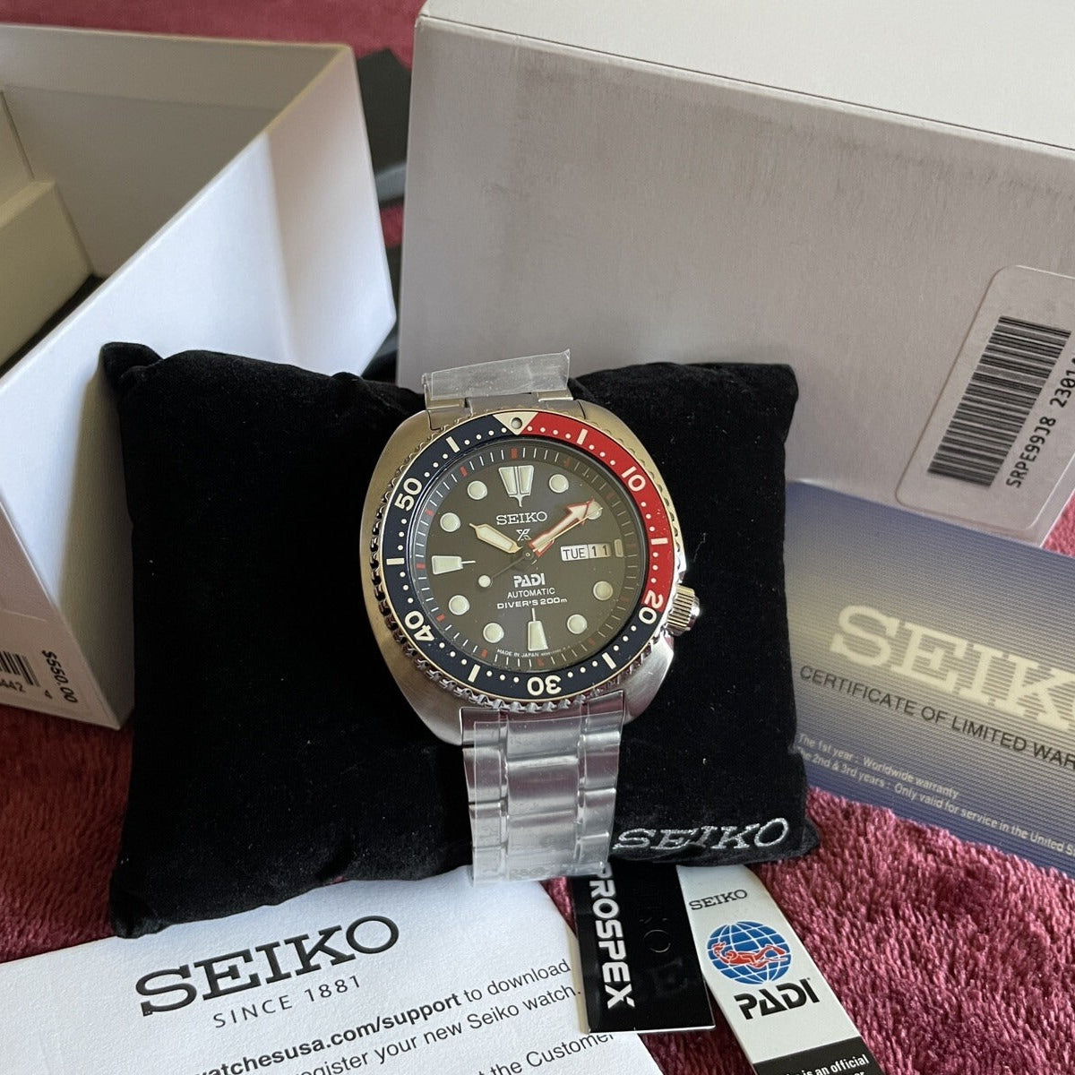 Seiko Prospex PADI Special Edition Automatic Blue Dial Silver Steel Strap Watch for Men - SRPE99
